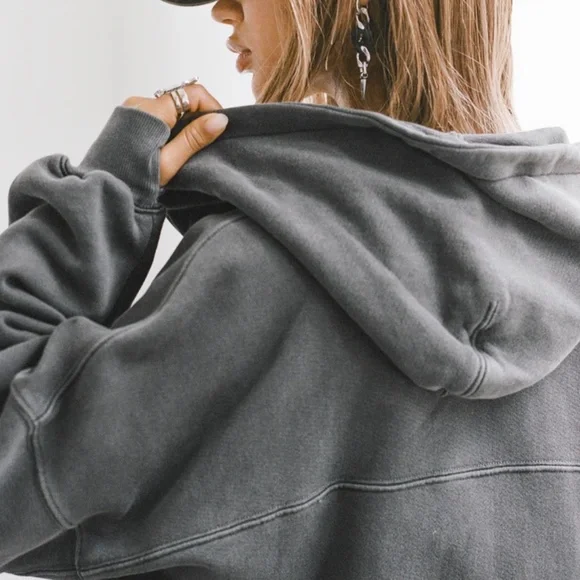 Joah Brown Oversized Jogger (XS/SM) and zip hoodie (OS)-Washed Black - Picture 6 of 13